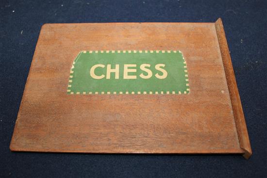 A Staunton pattern boxwood and ebony chess set,